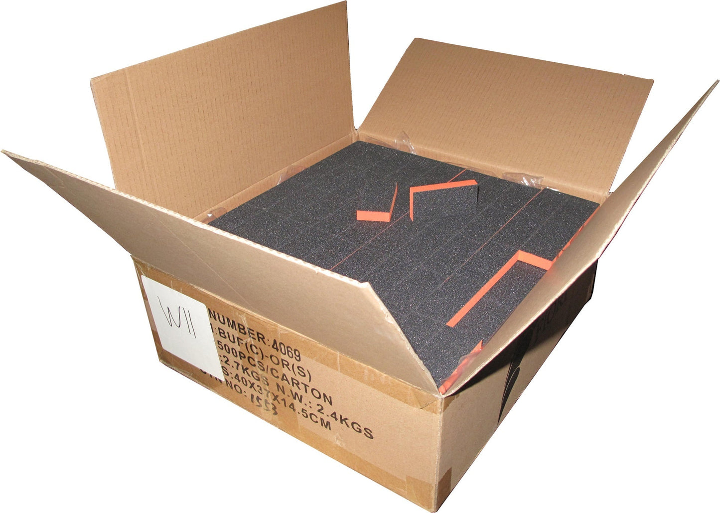 Slim Nail Buffer Orange Black Grit 100/120 500 pc #W11 - BeautyzoneNailSupply